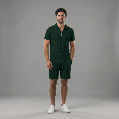 Men's Polo Shirts and Shorts Set for Casual Style
