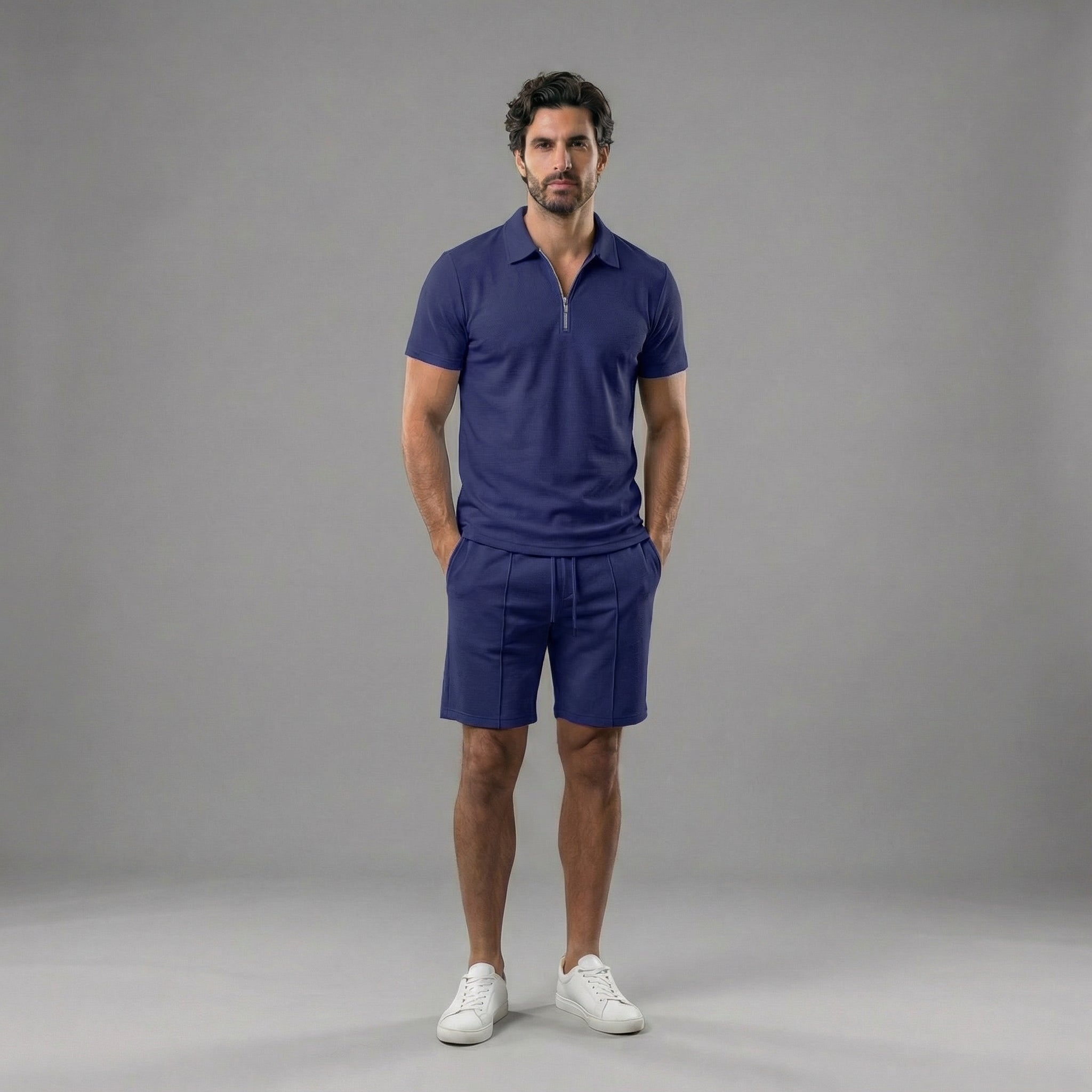 Men's Polo Shirts and Shorts Set for Casual Style