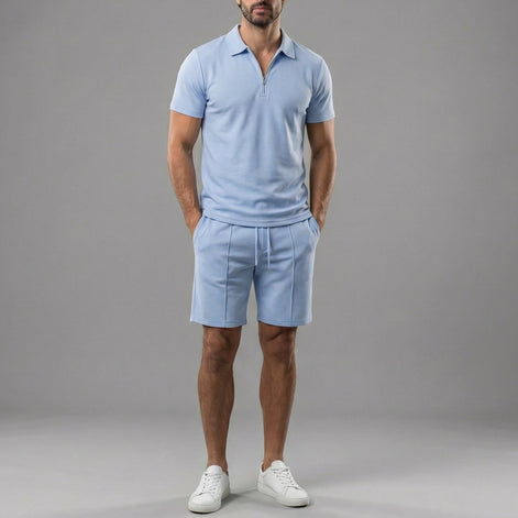 Men's Polo Shirts and Shorts Set for Casual Style