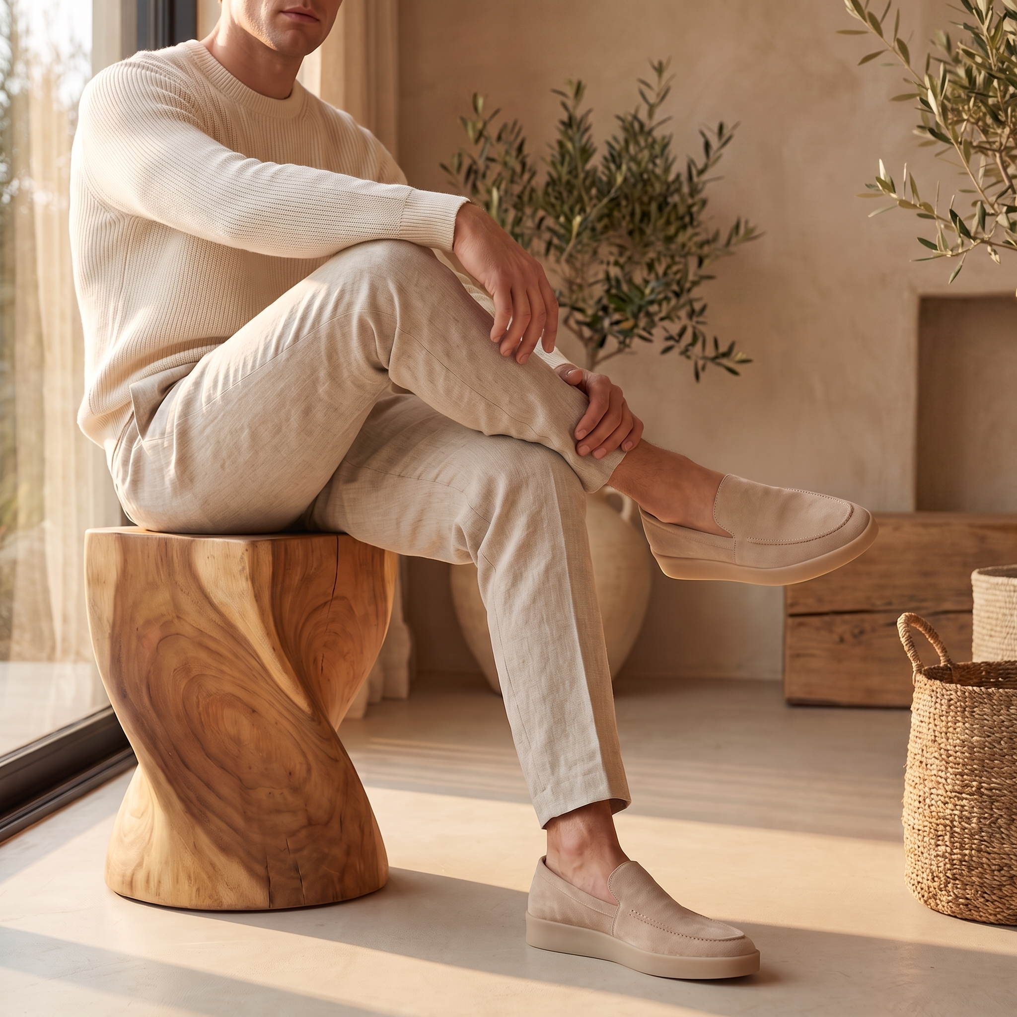 Men's Premium Sheep Suede Slip-On Loafers