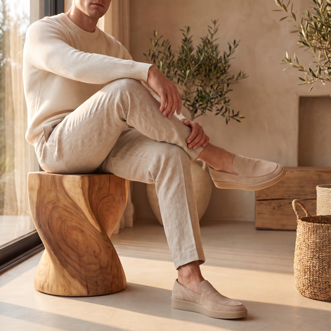 Men's Premium Sheep Suede Slip-On Loafers