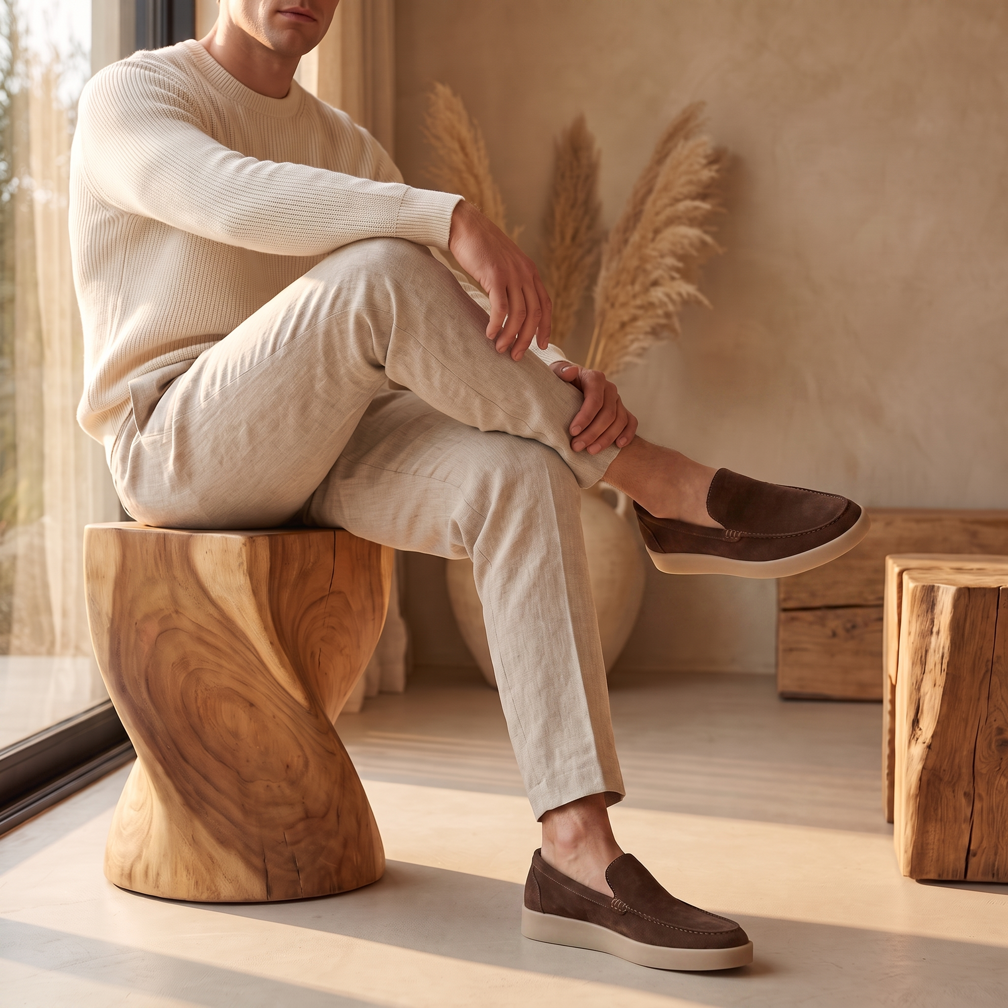 Men's Premium Sheep Suede Slip-On Loafers