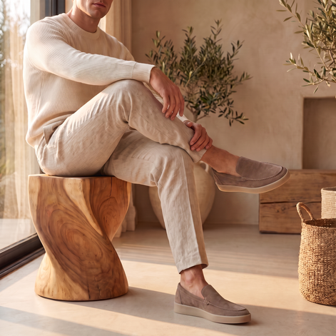 Men's Premium Sheep Suede Slip-On Loafers