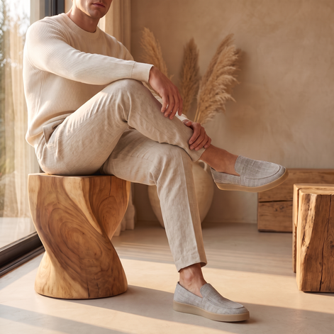 Men's Premium Sheep Suede Slip-On Loafers