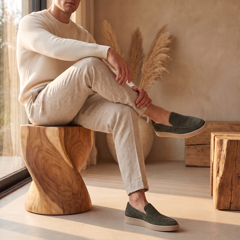 Men's Premium Sheep Suede Slip-On Loafers