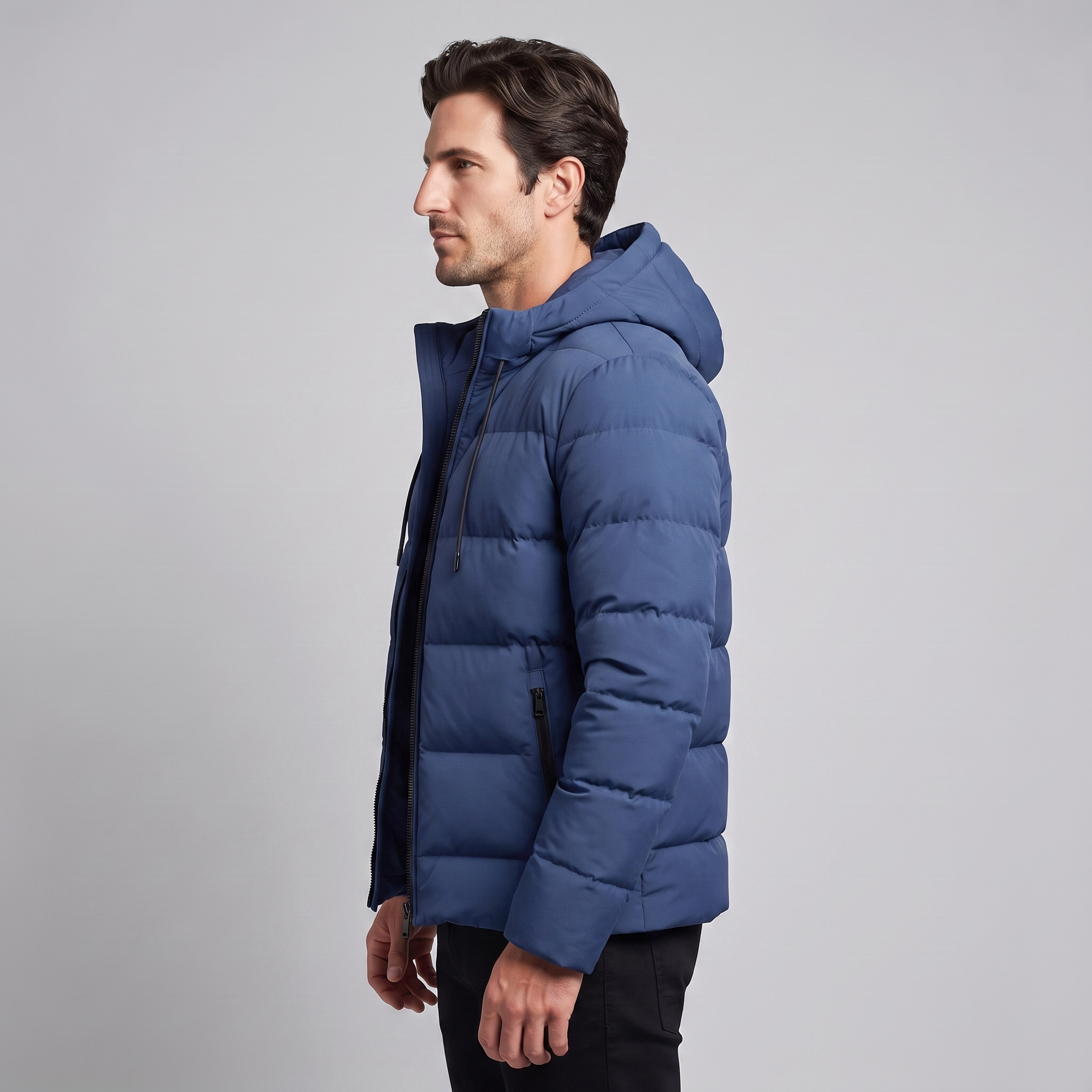 Men's Puffer Winter Jacket with Quilted Insulation