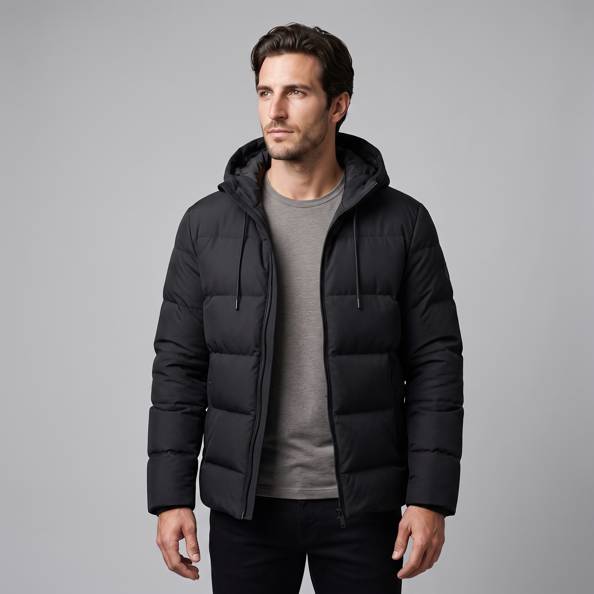 Men's Puffer Winter Jacket with Quilted Insulation
