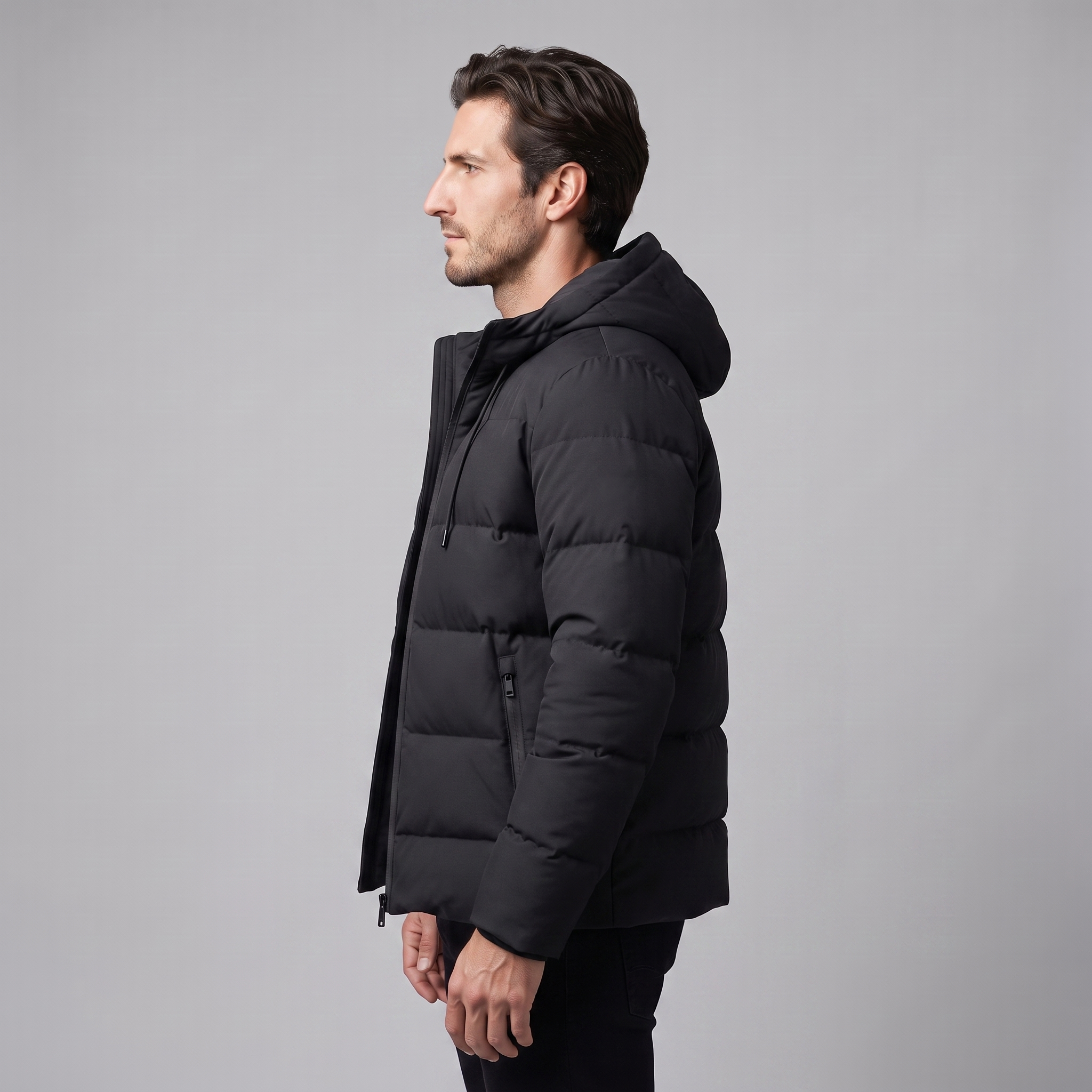 Men's Puffer Winter Jacket with Quilted Insulation