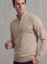 Men's Quarter Zip Sweater with Stripe Detail