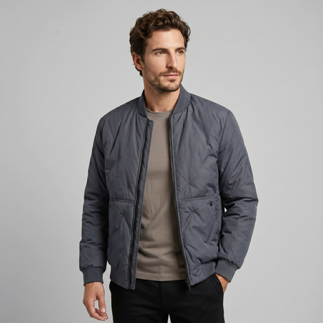 Men's Quilted Bomber Mid Jacket