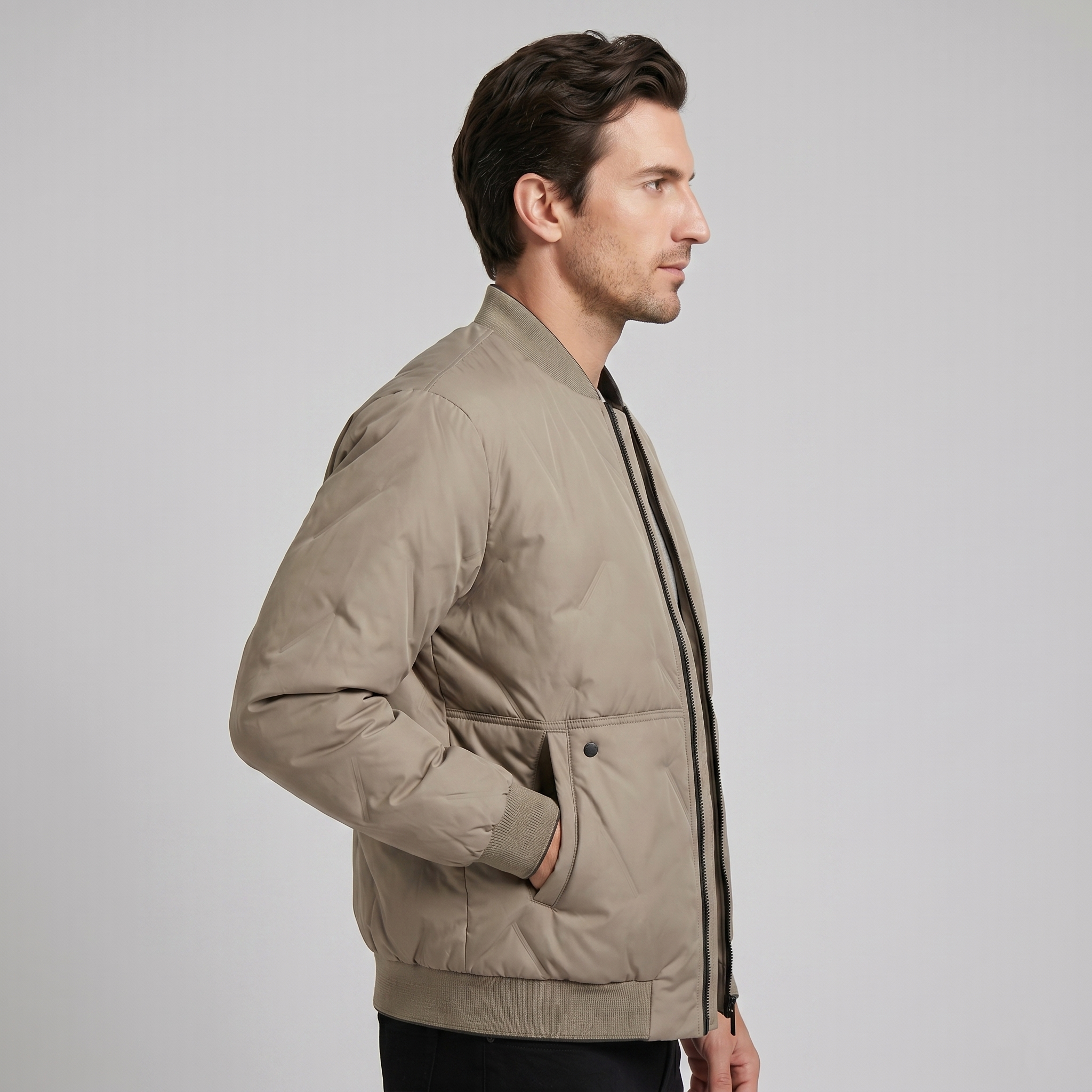 Men's Quilted Bomber Mid Jacket