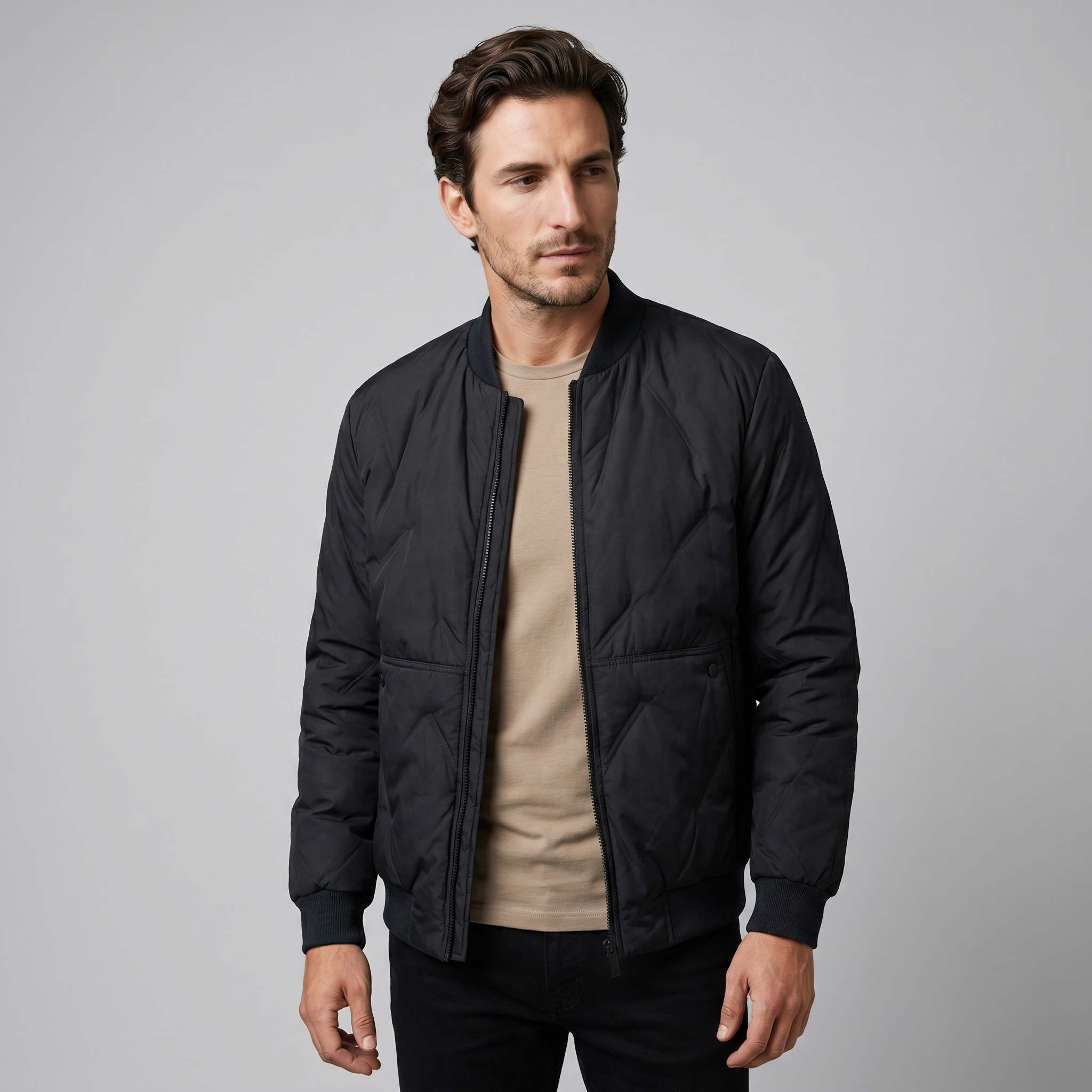 Men's Quilted Bomber Mid Jacket