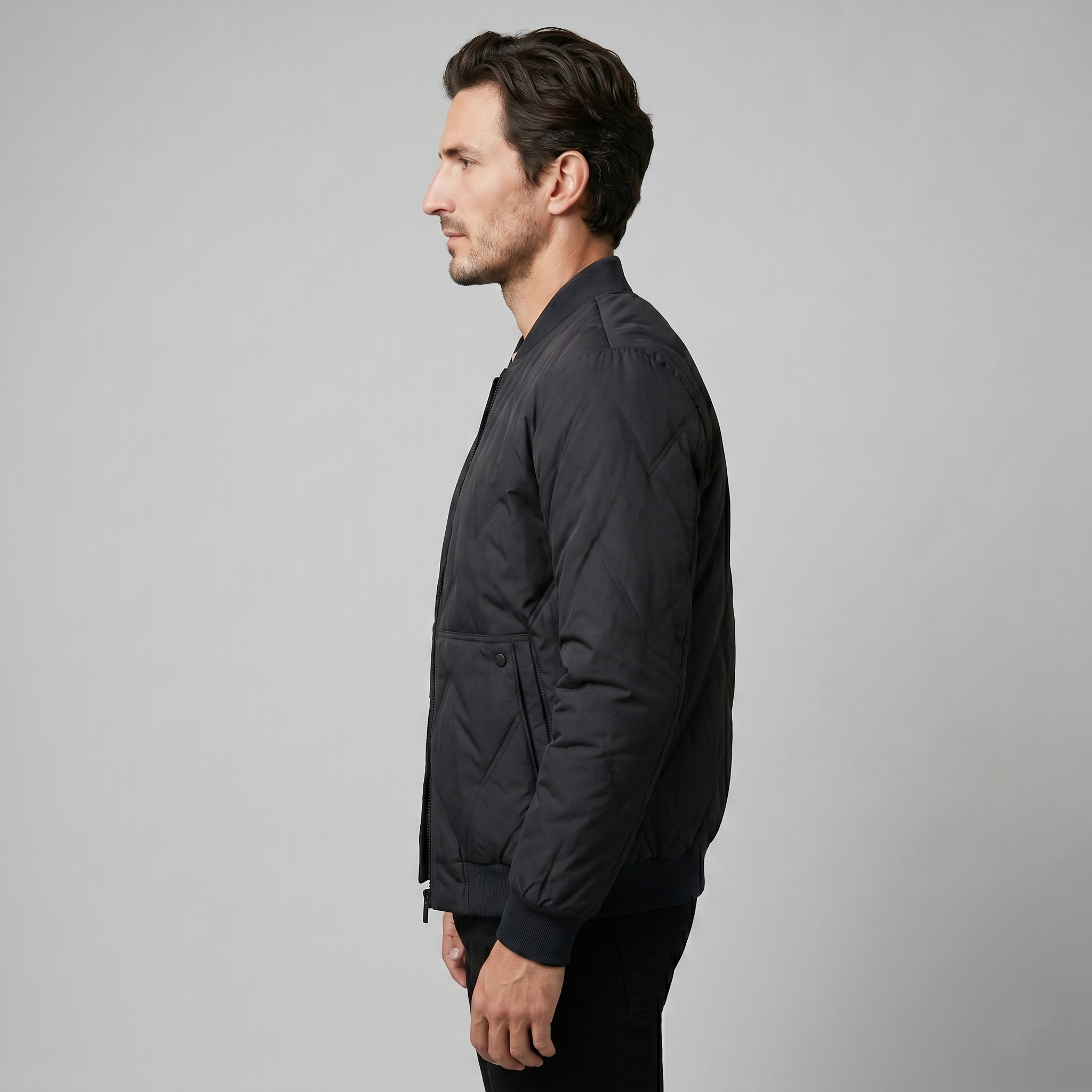 Men's Quilted Bomber Mid Jacket