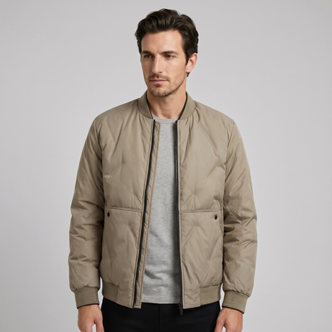 Men's Quilted Bomber Mid Jacket