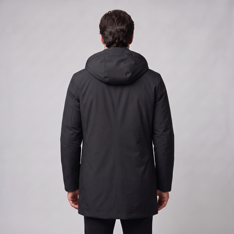 Men's Quilted Hooded Longline Jacket