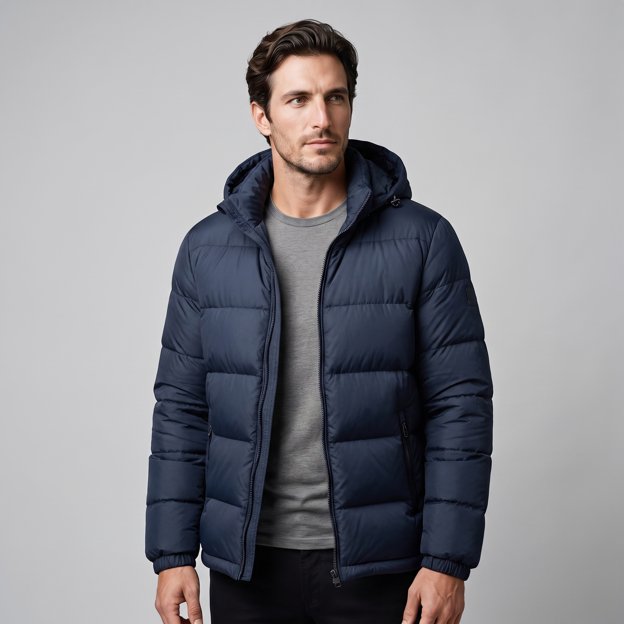 Men's Quilted Hooded Puffer Jacket