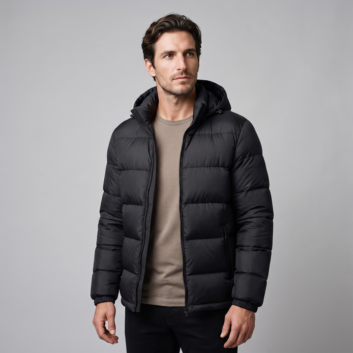 Men's Quilted Hooded Puffer Jacket