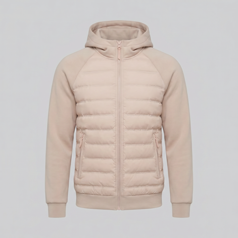 Men's Quilted Hybrid Hooded Jacket