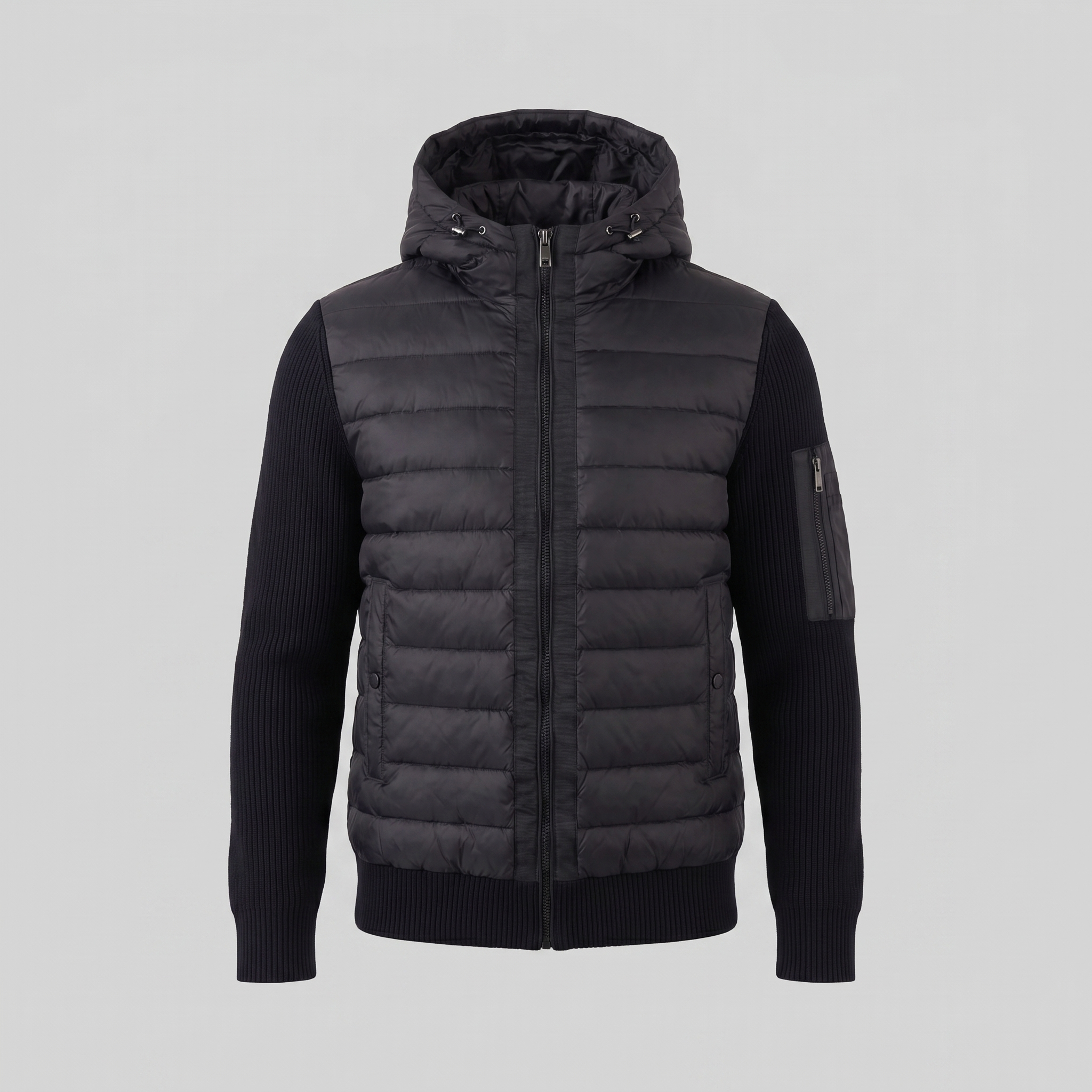 Men's Quilted Hybrid Hooded Jacket