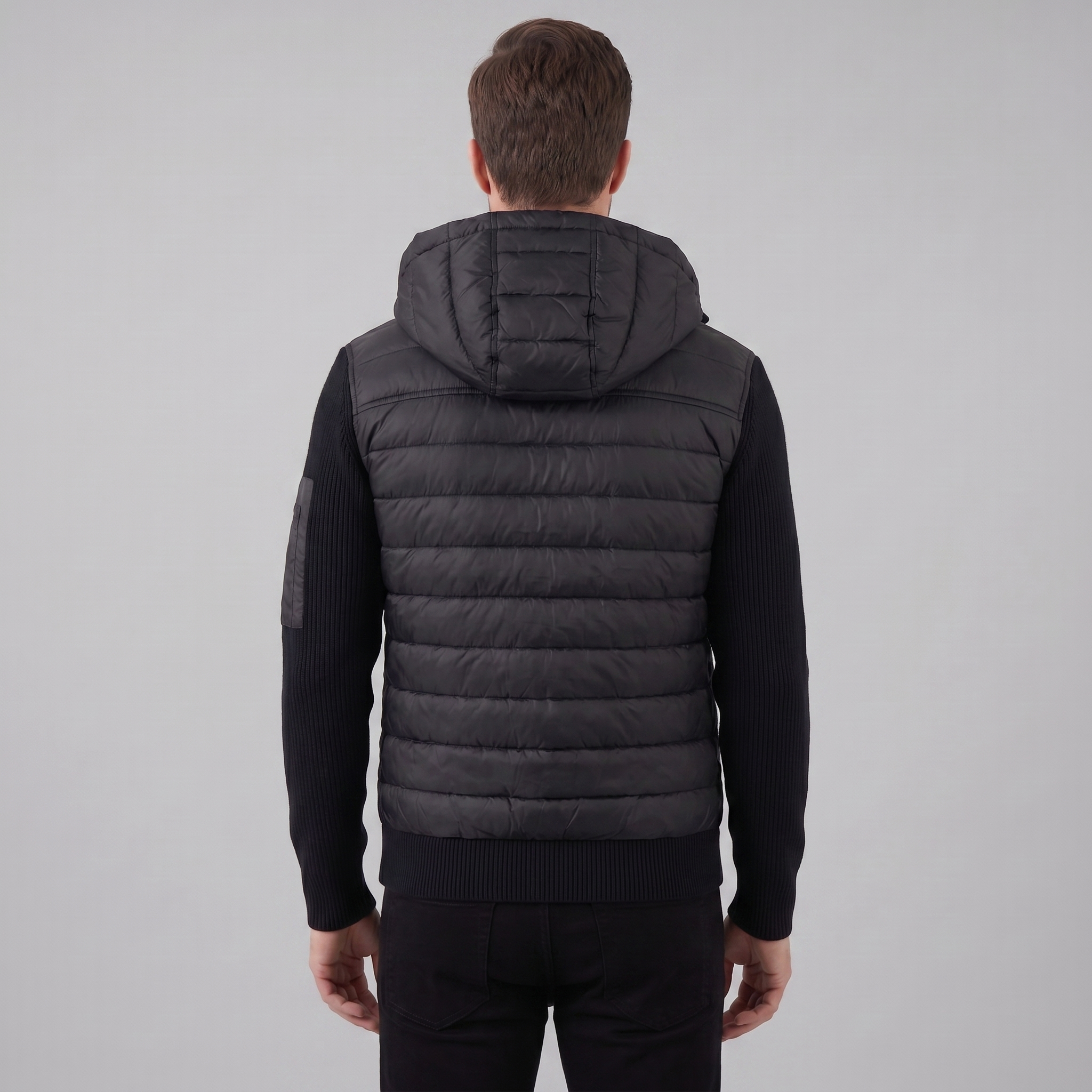 Men's Quilted Hybrid Hooded Jacket