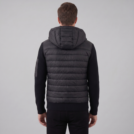 Men's Quilted Hybrid Hooded Jacket