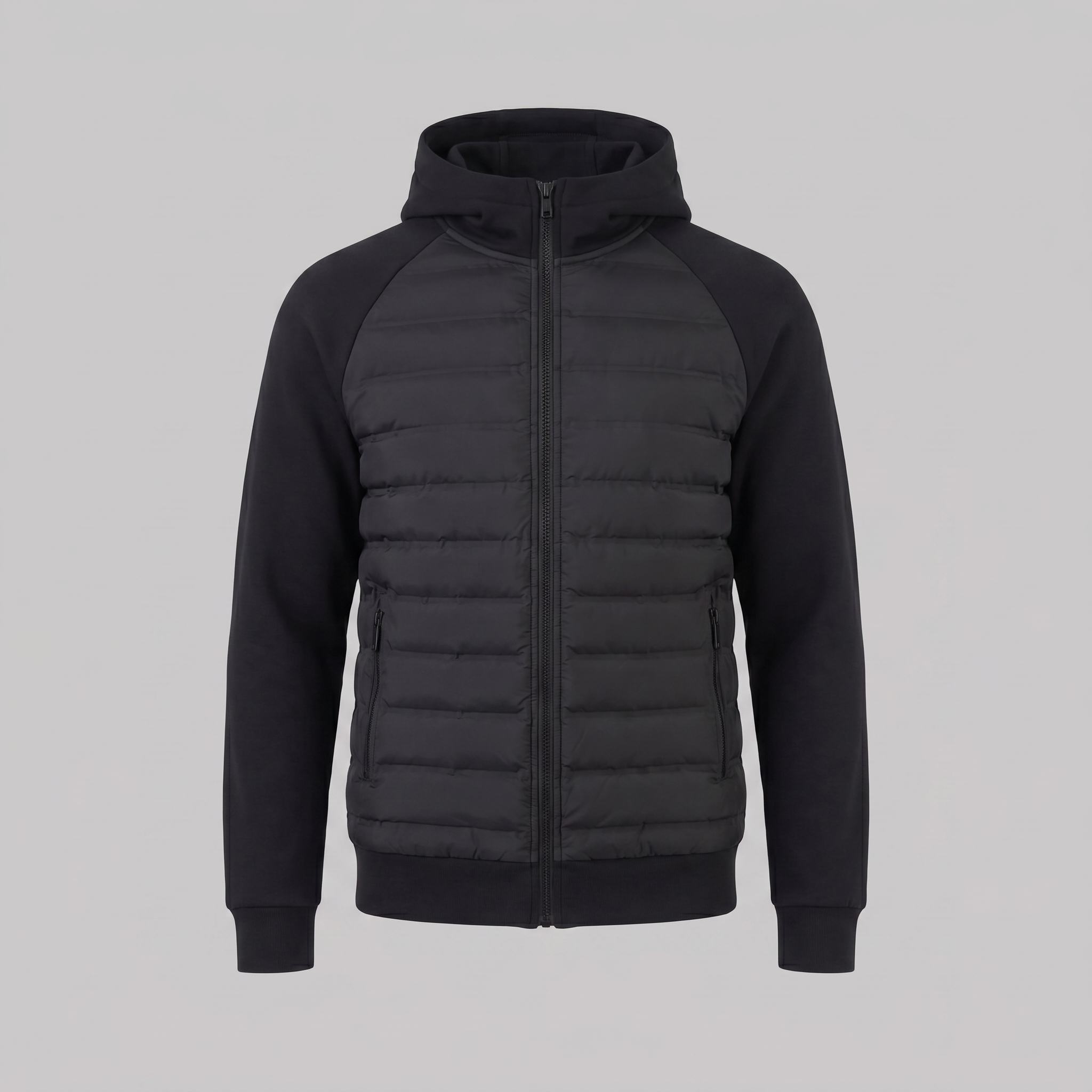 Men's Quilted Hybrid Hooded Jacket