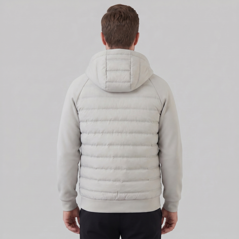 Men's Quilted Hybrid Hooded Jacket
