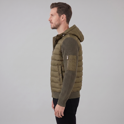Men's Quilted Hybrid Hooded Jacket
