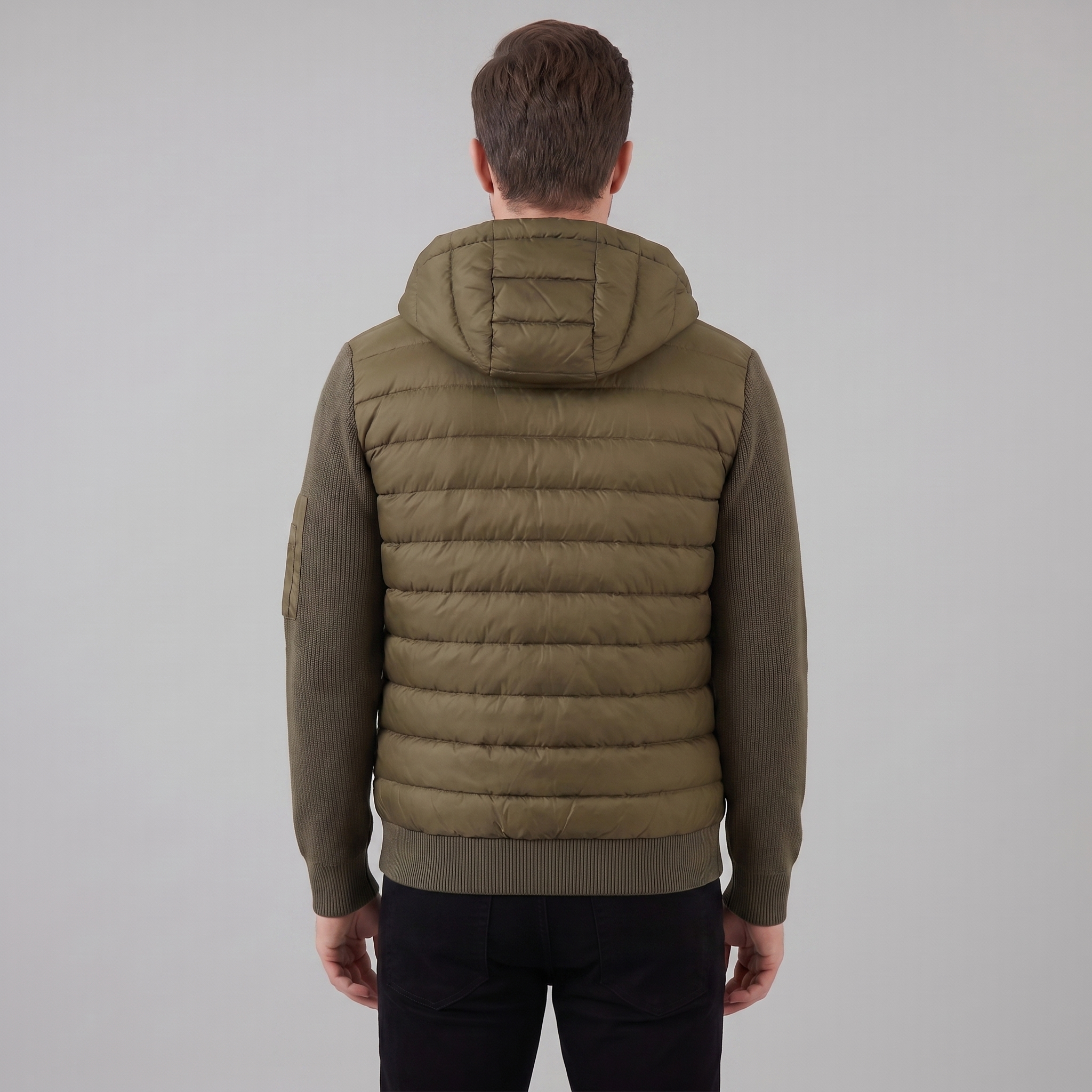 Men's Quilted Hybrid Hooded Jacket