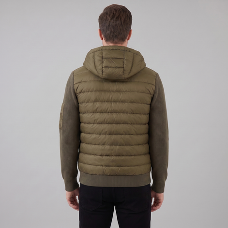 Men's Quilted Hybrid Hooded Jacket