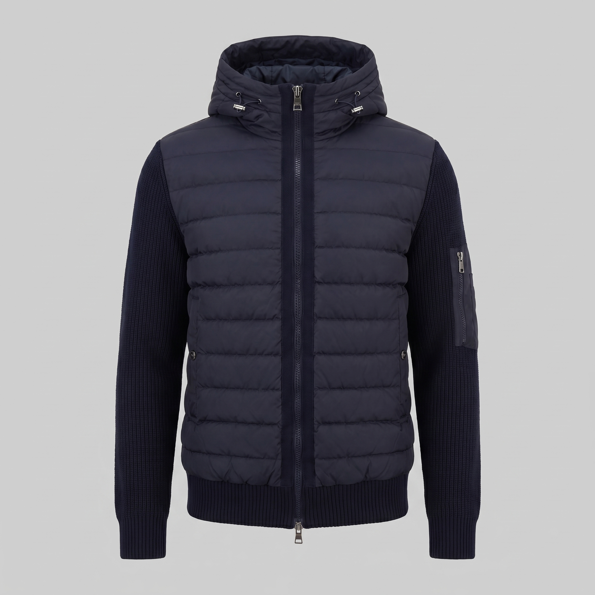 Men's Quilted Hybrid Hooded Jacket