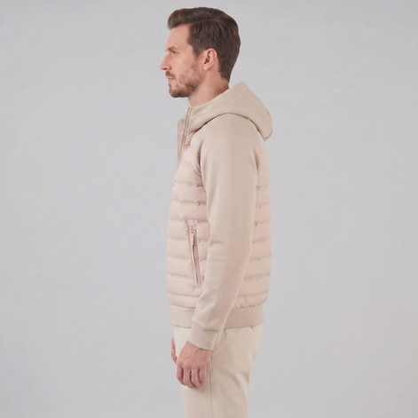 Men's Quilted Hybrid Hooded Jacket
