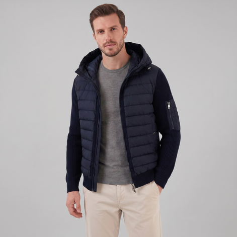 Men's Quilted Hybrid Hooded Jacket