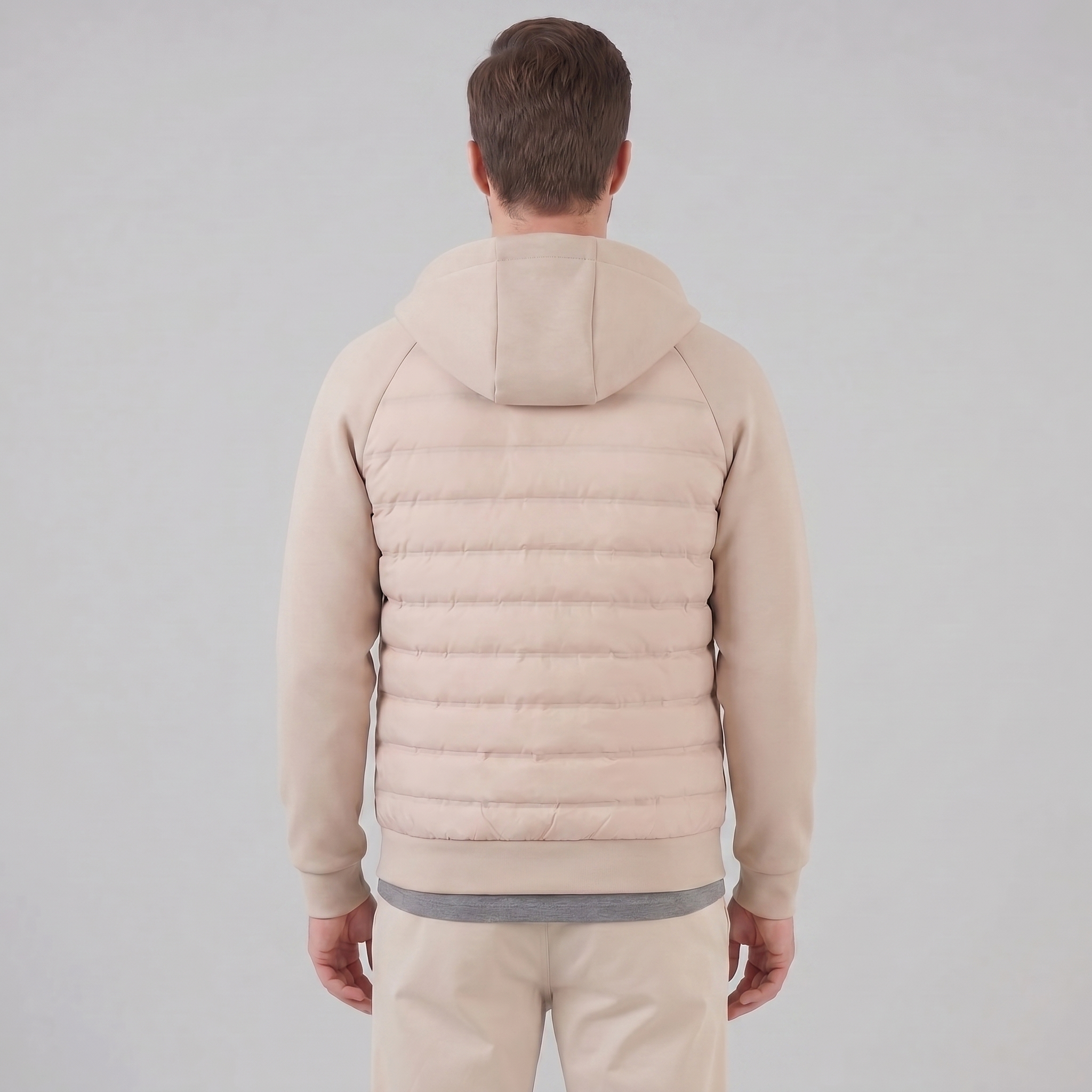 Men's Quilted Hybrid Hooded Jacket