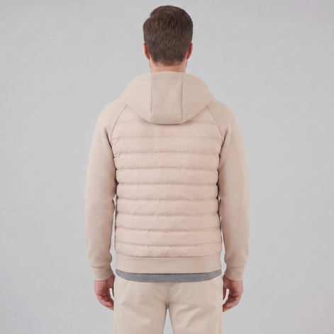 Men's Quilted Hybrid Hooded Jacket
