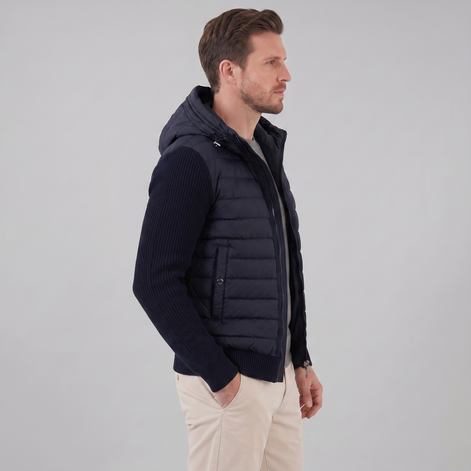 Men's Quilted Hybrid Hooded Jacket