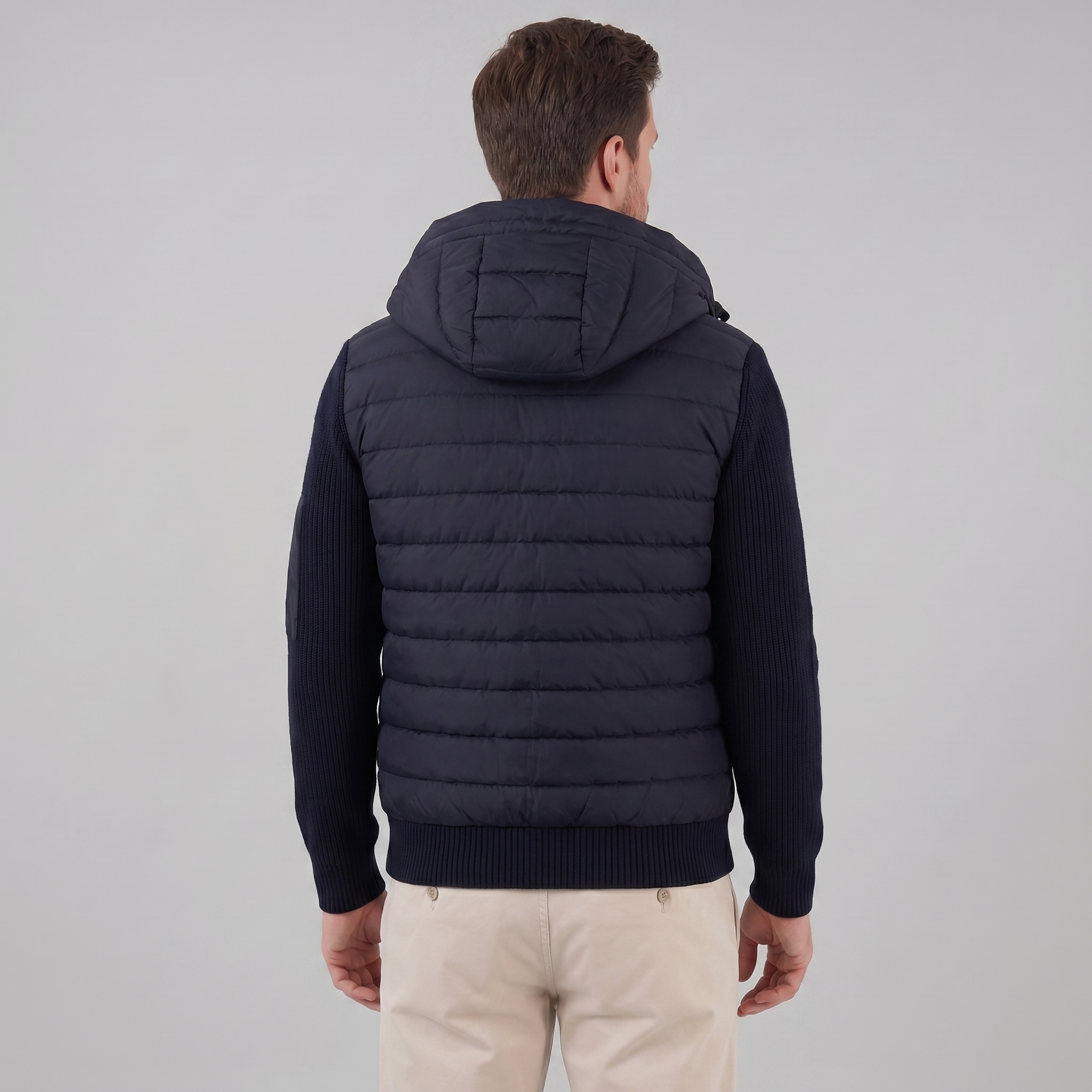 Men's Quilted Hybrid Hooded Jacket