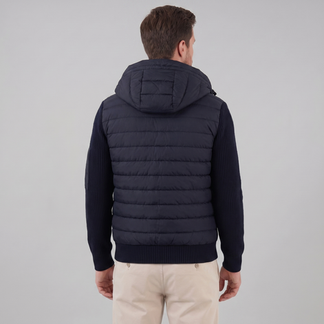 Men's Quilted Hybrid Hooded Jacket