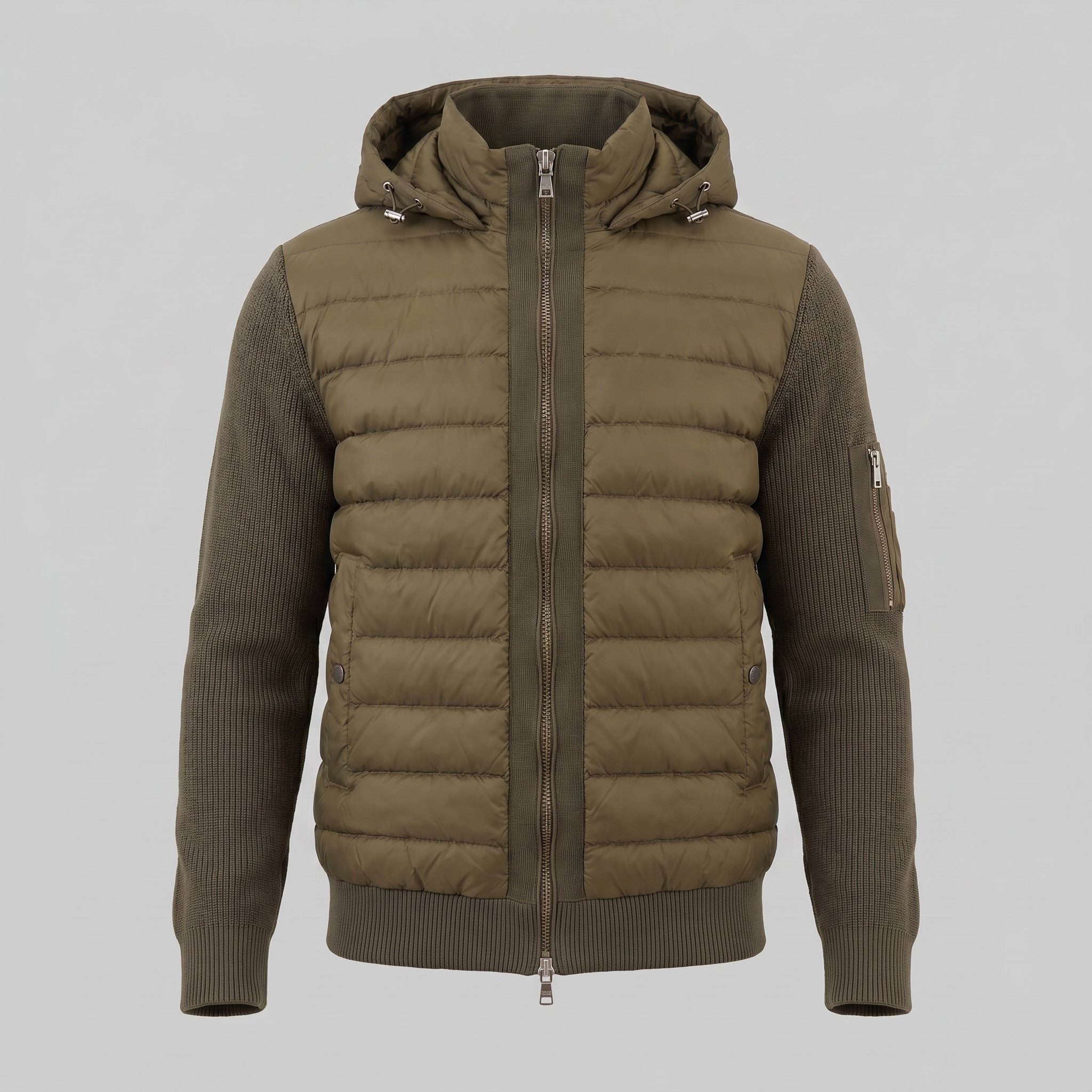 Men's Quilted Hybrid Hooded Jacket