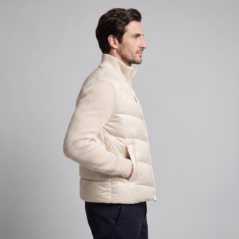 Men's Quilted Hybrid Knit Jacket