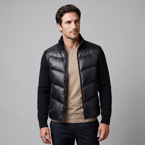 Men's Quilted Hybrid Knit Jacket