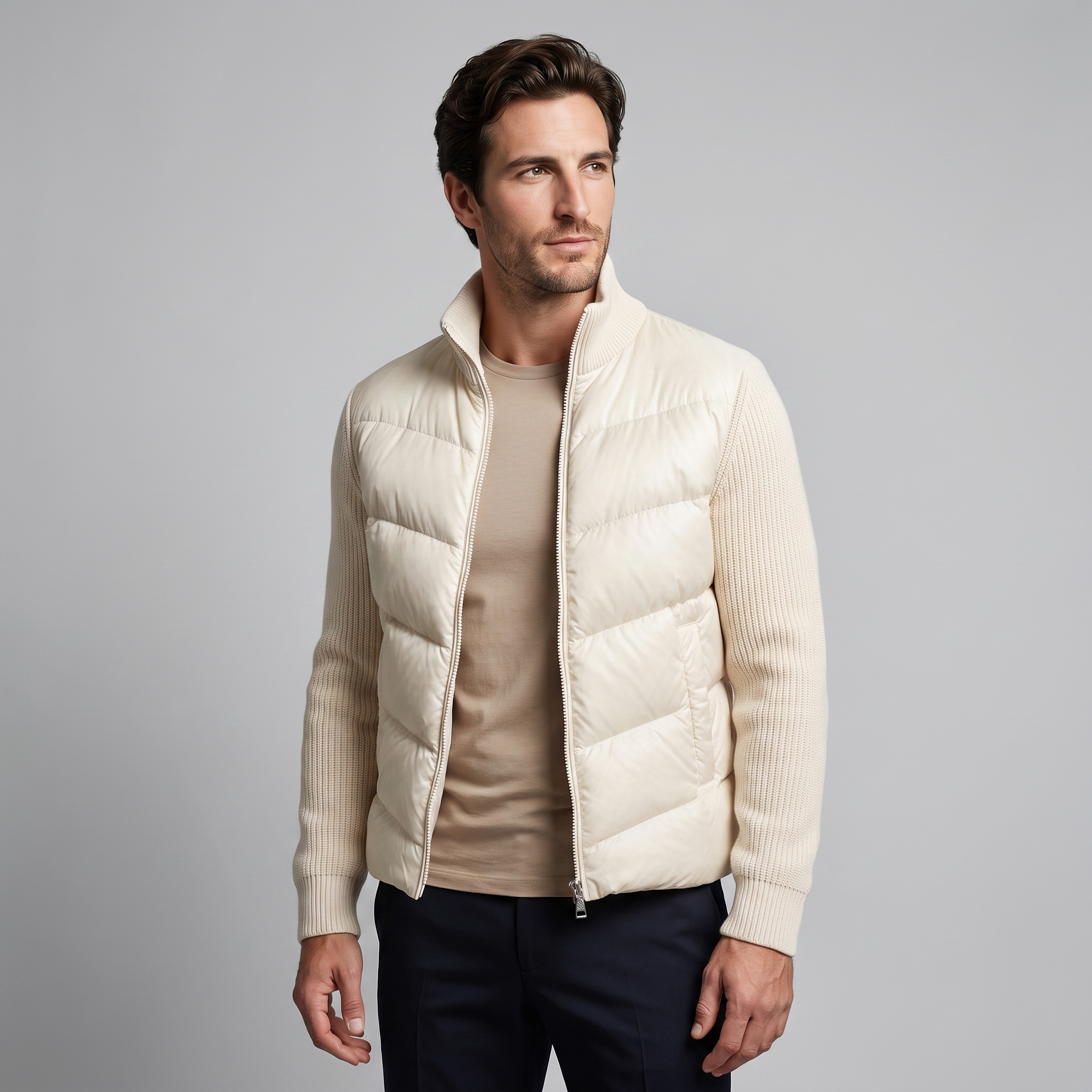 Men's Quilted Hybrid Knit Jacket