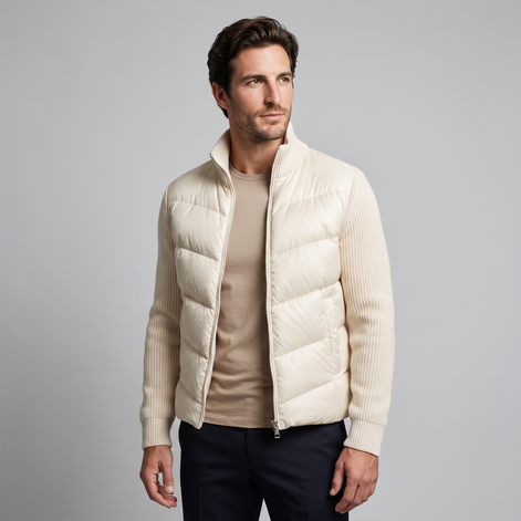 Men's Quilted Hybrid Knit Jacket