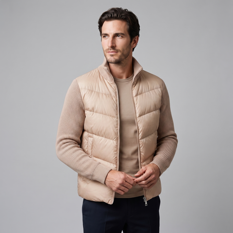 Men's Quilted Hybrid Knit Jacket