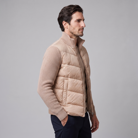 Men's Quilted Hybrid Knit Jacket