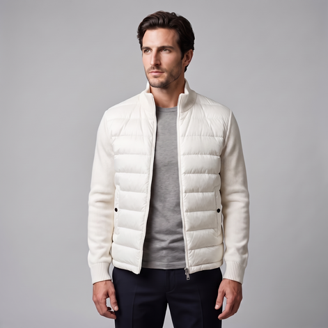 Men's Quilted Hybrid Stand Collar Jacket