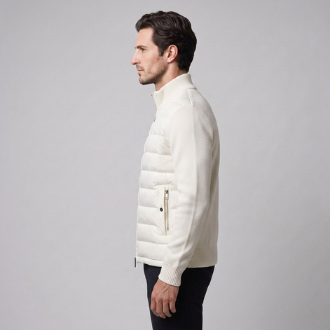 Men's Quilted Hybrid Stand Collar Jacket