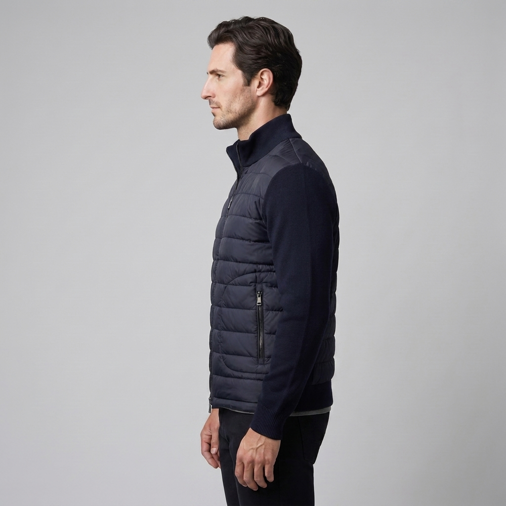 Men's Quilted Hybrid Stand Collar Jacket