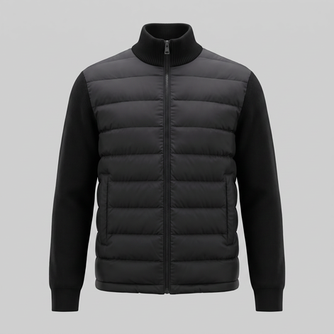 Men's Quilted Hybrid Stand Collar Jacket