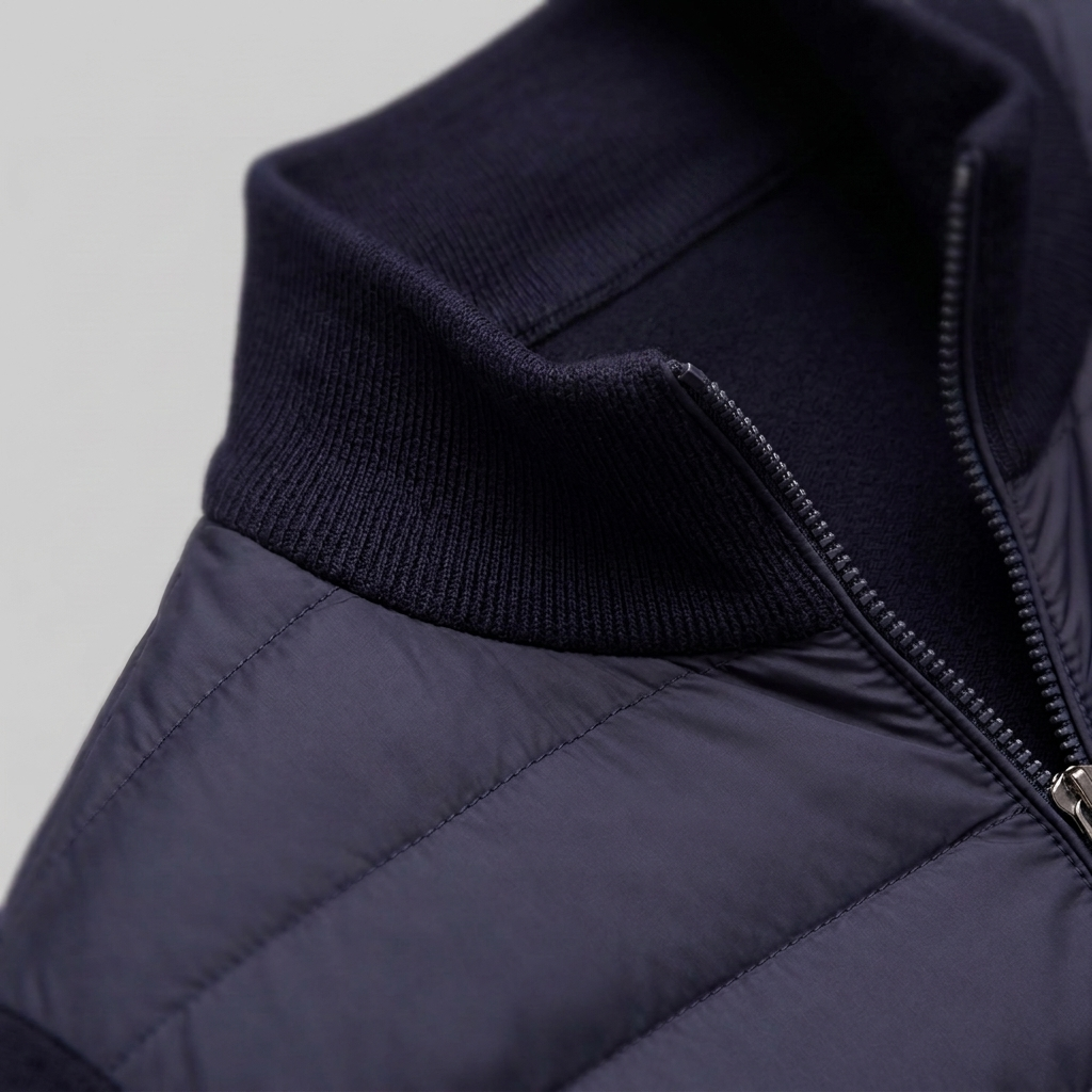 Men's Quilted Hybrid Stand Collar Jacket